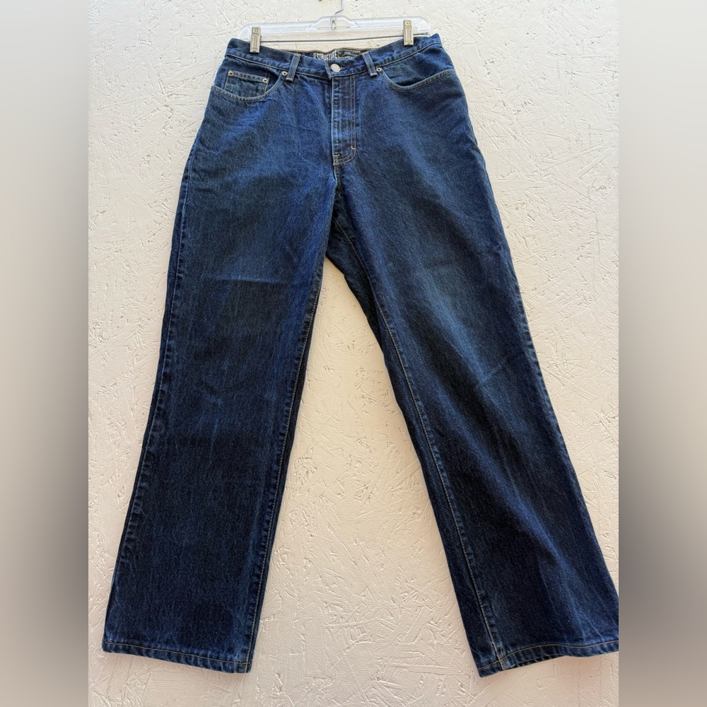 Structure Men's Dark Rinse Relaxed Fit Jeans Size 31x32 Vintage Baggy Loose Fit